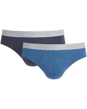 Hanro Stretch-Cotton Essentials Briefs - Blue