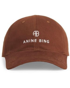Anine Bing Embroidered Jeremy Baseball Cap - Brown