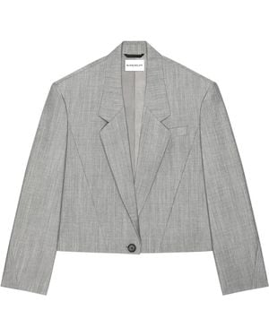 Givenchy Wool-Mohair Cropped Blazer - Grey