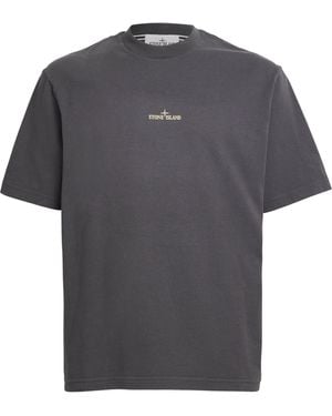 Stone Island Cotton Compass Graphic T-Shirt - Grey