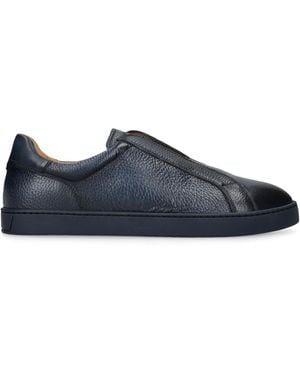 Magnanni Leather Laceless Trainers - Blue