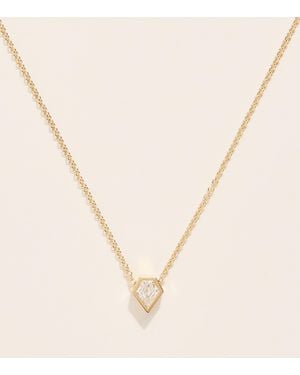 Azlee And Shield Diamond Trace Chain Necklace - Natural