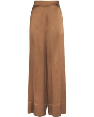 JOSEPH Silk Satin Dijon Pants - Brown