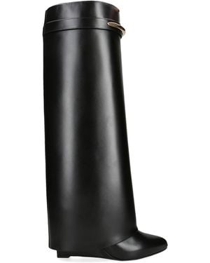 Givenchy Leather Shark Knee-High Boots 95 - Black
