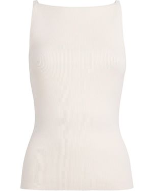 Maje Cotton-Blend High-Neck Top - White