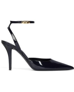 Balmain Patent Leather Strappy Pumps 95 - Blue