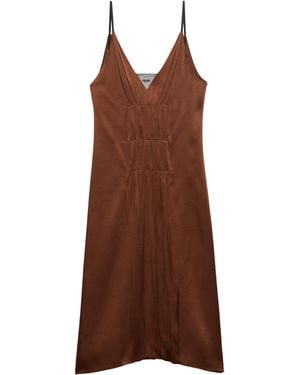 Prada Satin Crepe Midi Dress - Brown