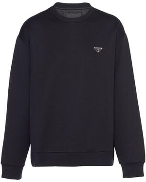 Prada Logo-Plaque Sweatshirt - Blue