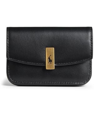 Polo Ralph Lauren Leather Flap Id Card Holder - Black