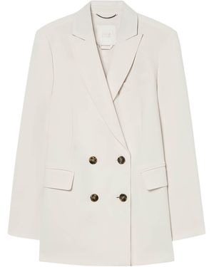 Marina Rinaldi Fox Double-Breasted Blazer - White