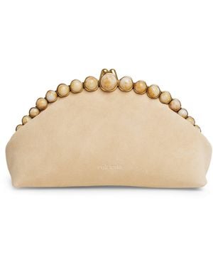 Cult Gaia Suede Una Clutch Bag - Natural