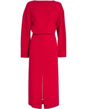 Carven Crepe Midi Dress - Red