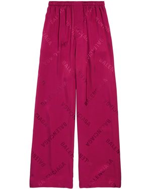 Balenciaga Jacquard Pyjama Trousers - Red