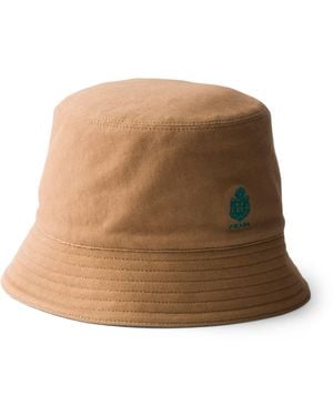 Prada Cotton Old Piqué Bucket Hat - Natural