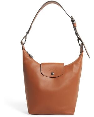 Longchamp Medium Leather Le Pliage Xtra Shoulder Bag - Brown