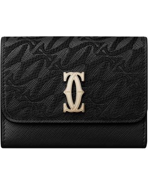 Cartier Mini Leather C De Wallet - Black