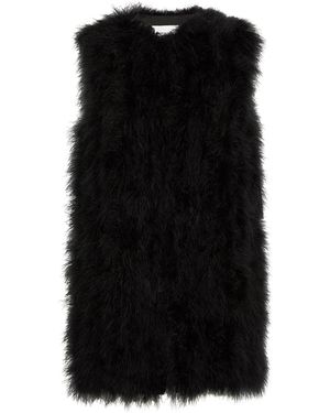 Yves Salomon Feather Gilet - Black