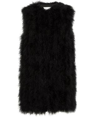Yves Salomon Feather Gilet - Black