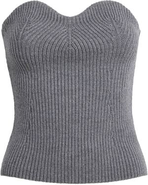 Jil Sander Wool-Blend Bustier Top - Grey