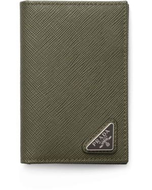 Prada Saffiano Leather Bifold Wallet - Green