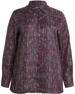 Marina Rinaldi Silk Bouclé Print Shirt - Purple