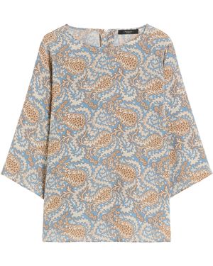 Weekend by Maxmara Silk Paisley Blouse - Blue