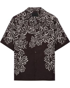 Prada Cotton Printed Bowling Shirt - Black