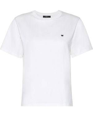 Weekend by Maxmara Cotton Embroidered T-Shirt - White