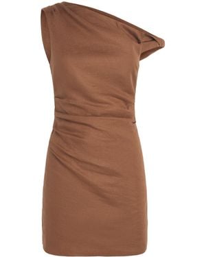 SIR. Linen Tommy Mini Dress - Brown
