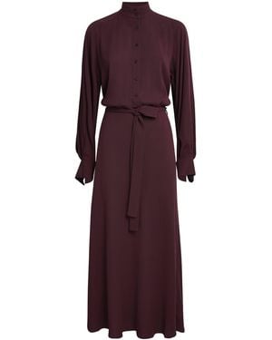 Vince Crepe Shirt Dress - Purple