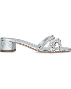 Gina Leather Taylor Heeled Mules 35 - White
