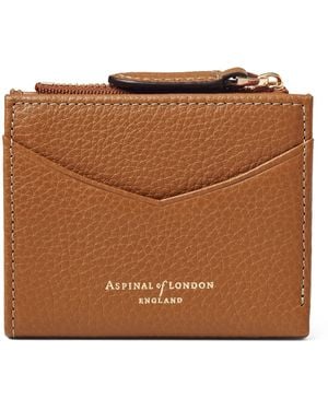Aspinal of London Leather Hudson Coin And Card Holder - Brown