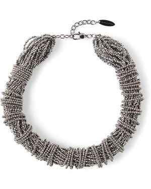 Brunello Cucinelli Sterling Beaded Necklace - Metallic