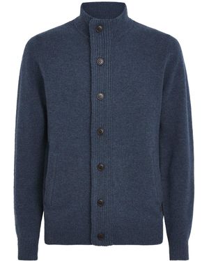 Barbour Wool Patch Zip-Through Cardigan - Blue