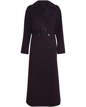 Yves Salomon Wool-Cashmere Double-Breasted Coat - Blue