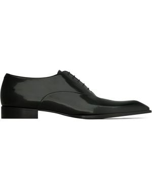 Saint Laurent Patent Leather Stanton Oxford Shoes - Black