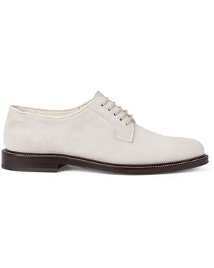Brunello Cucinelli Suede Derby Shoes - White
