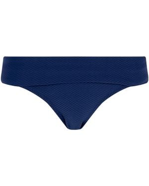 Heidi Klein Textured Fold Over Bikini Bottoms - Blue