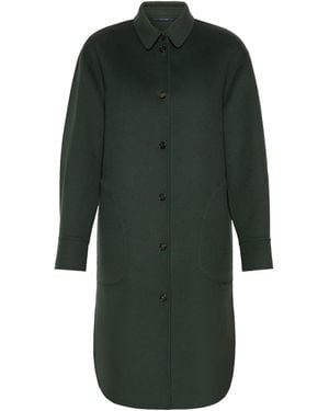 Max Mara Virgin Wool Single-Breasted Coat - Green