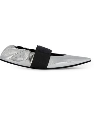 Givenchy Leather Crush Ballet Flats - White