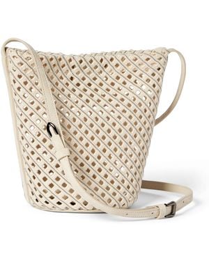 Brunello Cucinelli Cotton Woven Bucket Bag - White
