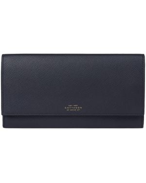 Smythson Leather Marshall Travel Wallet - Blue