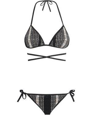Missoni Striped Tie-Up Triangle Bikini - White