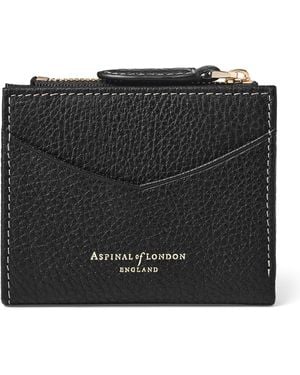 Aspinal of London Leather Hudson Coin And Card Holder - Black
