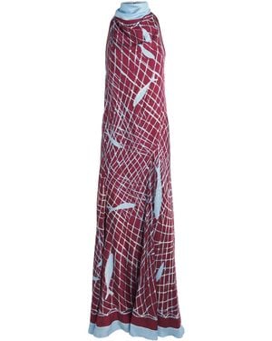 Altuzarra Silk Fishnet Print Moonlight Maxi Dress - Purple