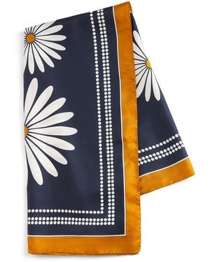 Sandro Silk Floral Print Scarf - Blue