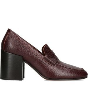Dries Van Noten Leather Heeled Loafers 70 - Purple