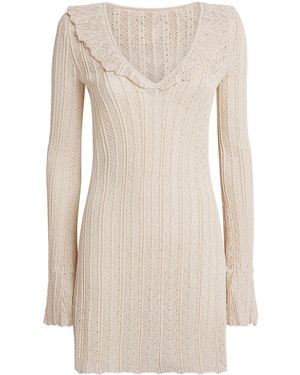Devon Windsor Knitted Davina Mini Dress - Natural