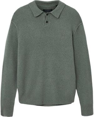 AllSaints Statten Polo Jumper - Green