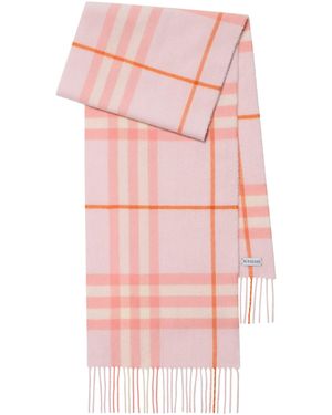 Burberry Cashmere Check Scarf - Pink